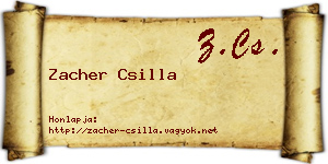 Zacher Csilla névjegykártya